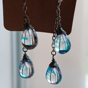 TEARDROP MURANO GLASS WIRED EARRINGS